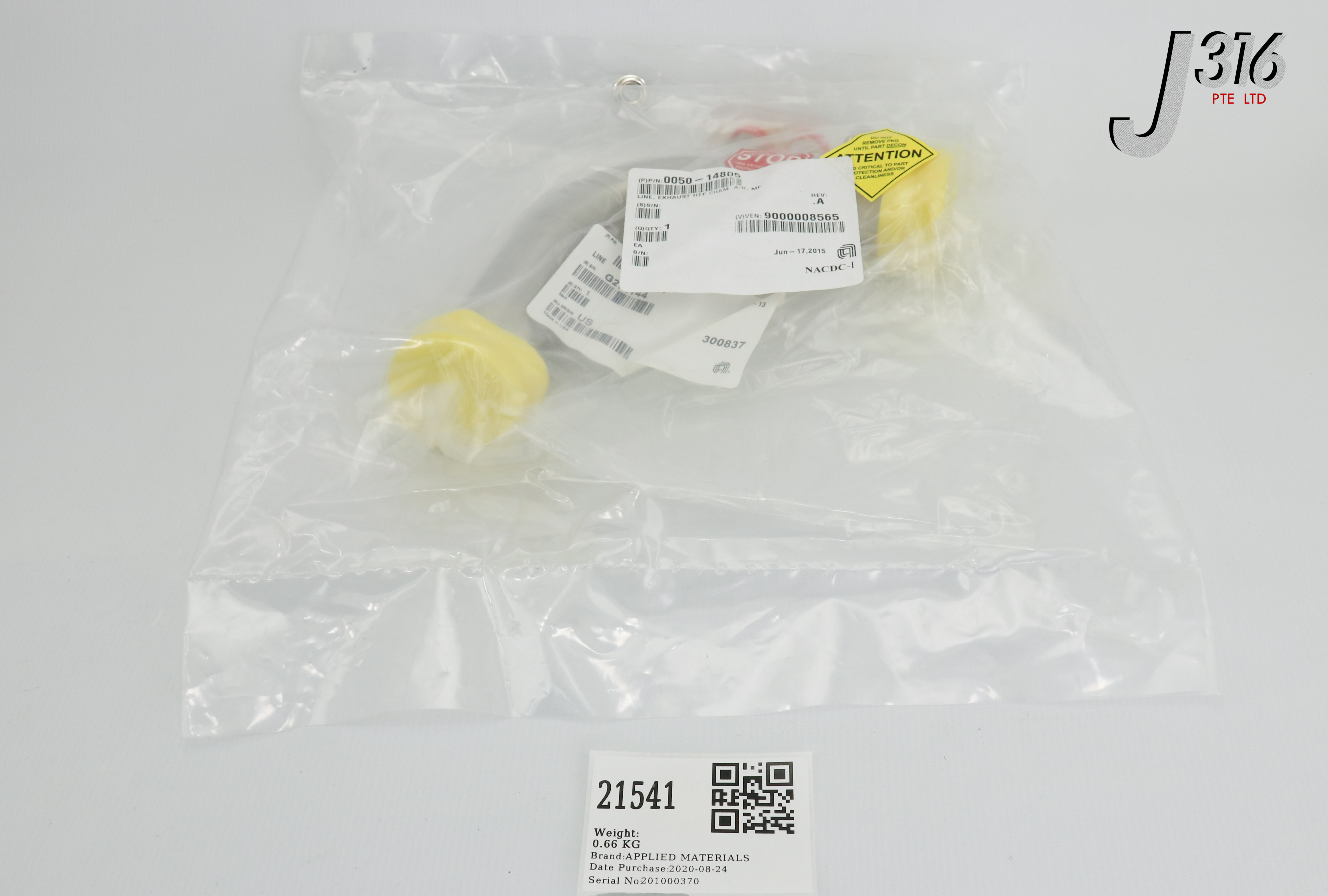 21541 APPLIED MATERIALS LINE, EXHAUST HTF CHAM. A/B, MF (NEW) 0050